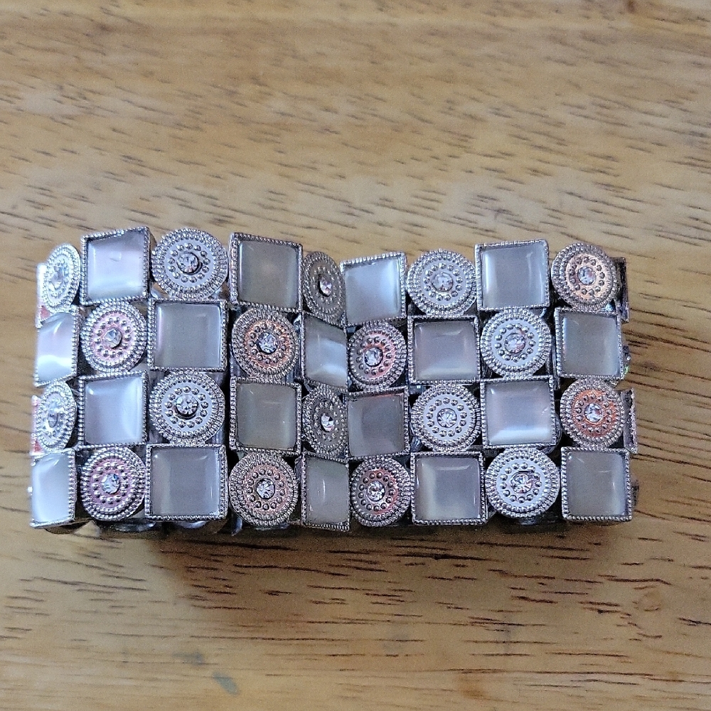 Elegant Silver and White Bracelet